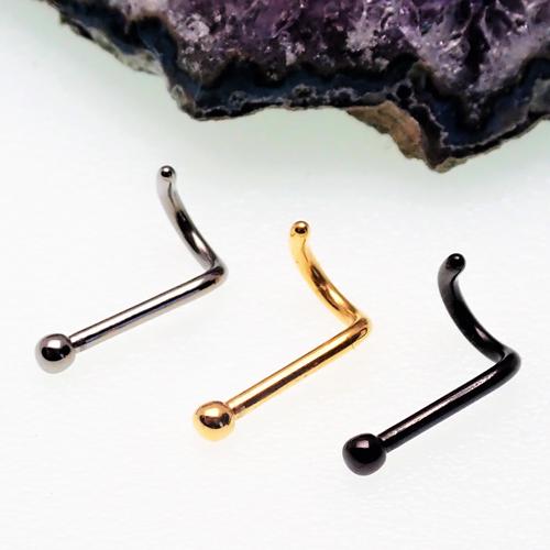 18G TITANIUM BALL STYLE NOSE SCREW - pure piercings