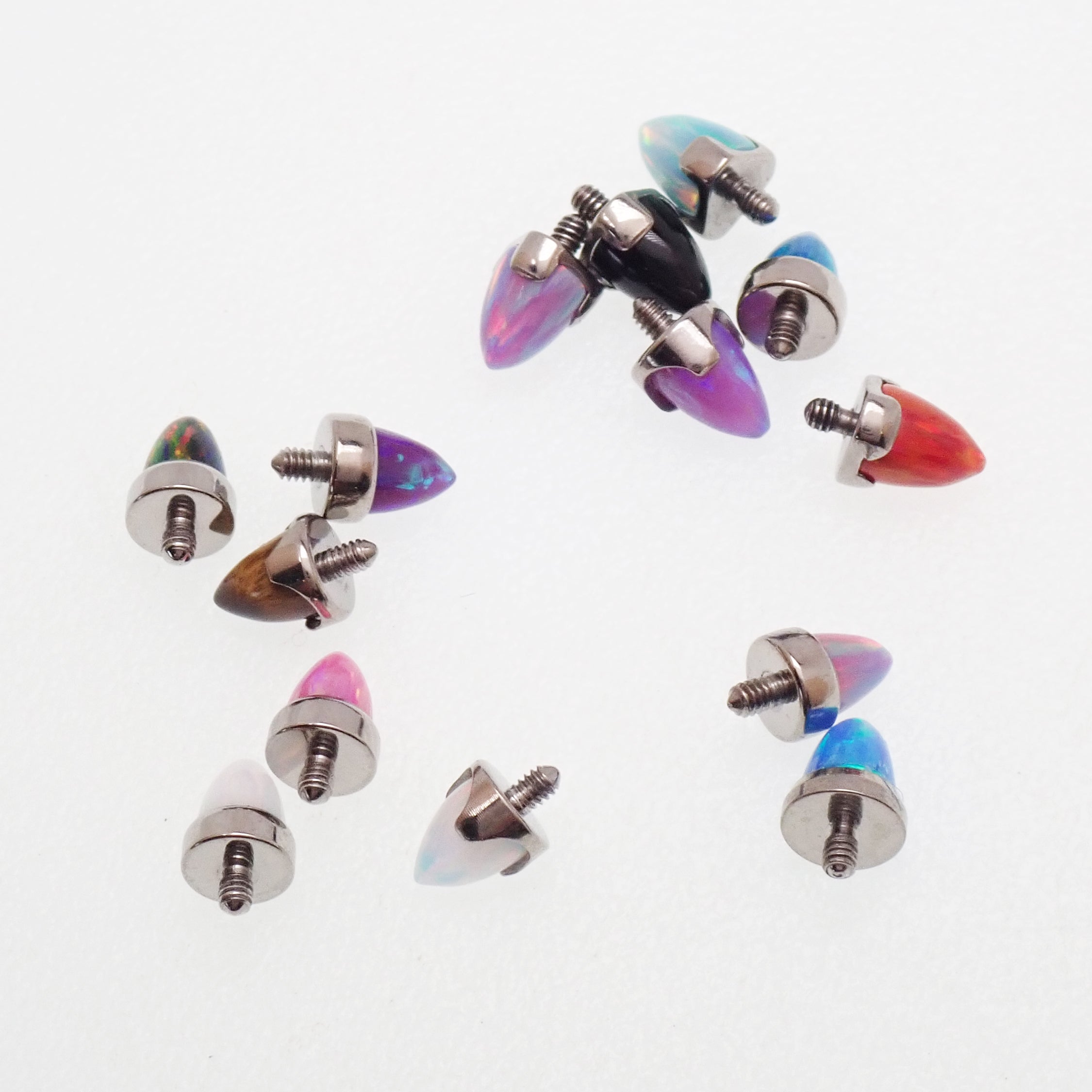Implant Titanium Replacement 14g Cone ends- Opal & Natural Stone