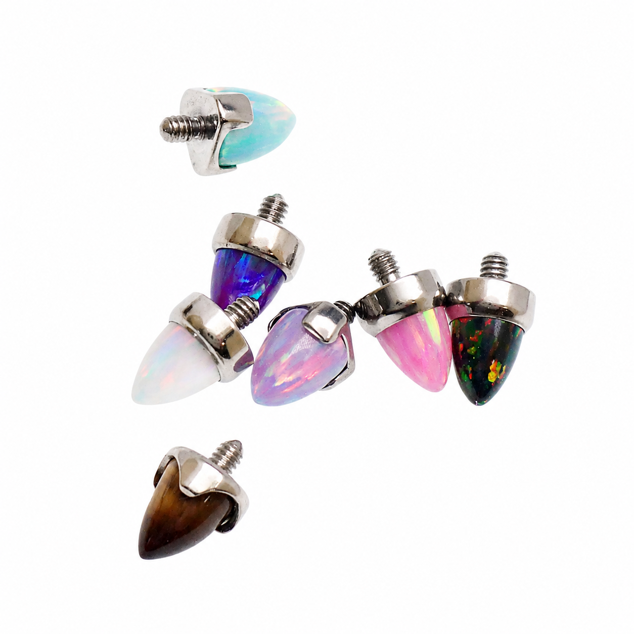 Implant Titanium Replacement 14g Cone ends- Opal & Natural Stone