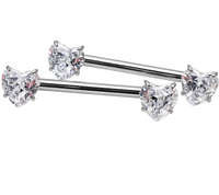 14G Nipple Heart Internally Threaded Titanium 14mm (pair)