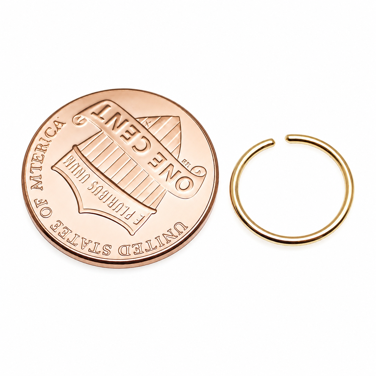 Solid 14K Gold Hoop 18g