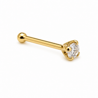 CZ 14k Gold Nose Stud 20g