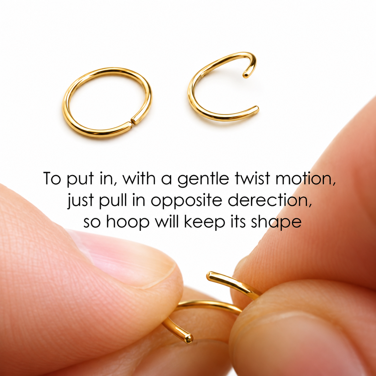 Solid 14K Gold Hoop 18g
