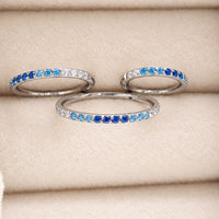 18G Blue Mix CZ Hinged Clicker, nose, ear, conch , tragus
