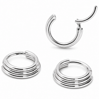 Triple-Stacked Hinged Clicker Ring Implant Titanium 16g
