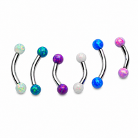 Opal Curved Titanium Barbell 16g