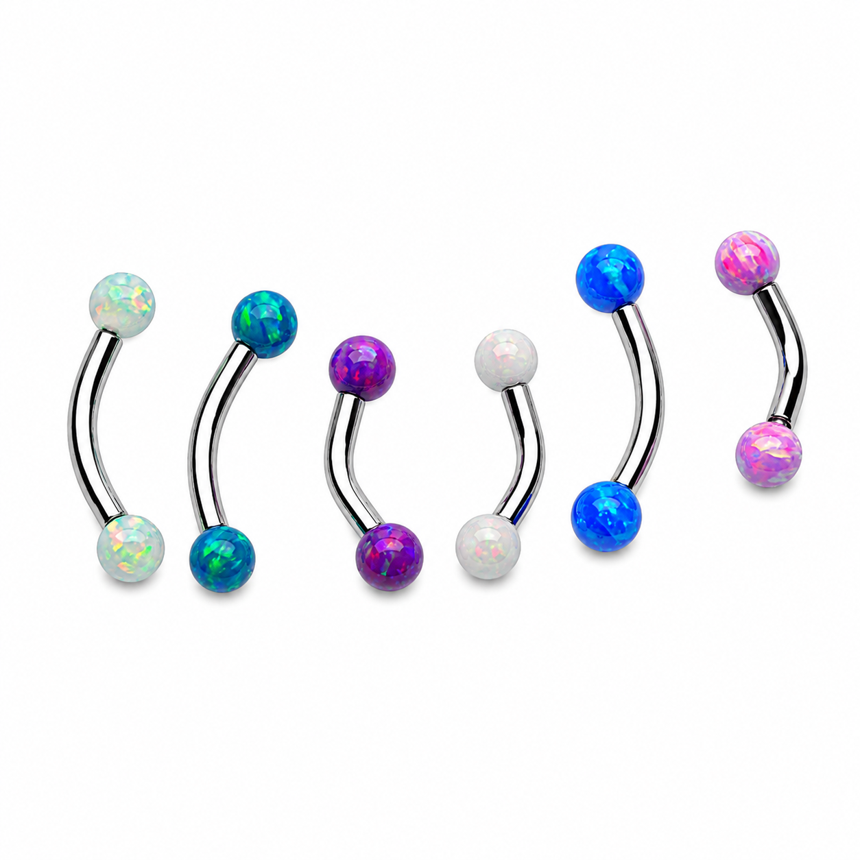 Opal Curved Titanium Barbell 16g