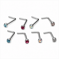 Set of 4 Colored CZ Nose L-Curves