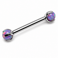 Titanium Multi Lavender 4mm opal Barbell