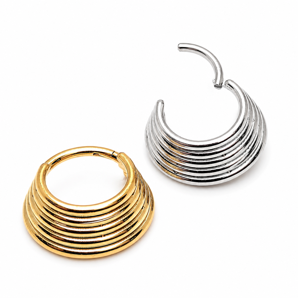 5-Tier Stacked Hinged Titanium Clicker 16g, 14g