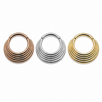 5-Tier Stacked Hinged Titanium Clicker 16g, 14g