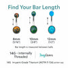Internally Threaded titanium Opal Belly Ring