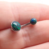 Internally Threaded titanium Opal Belly Ring