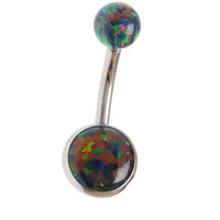 Internally Threaded titanium Opal Belly Ring