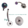 Internally Threaded titanium Opal Belly Ring