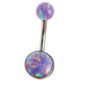 Internally Threaded titanium Opal Belly Ring