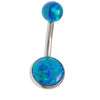 Internally Threaded titanium Opal Belly Ring