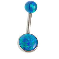 Internally Threaded titanium Opal Belly Ring