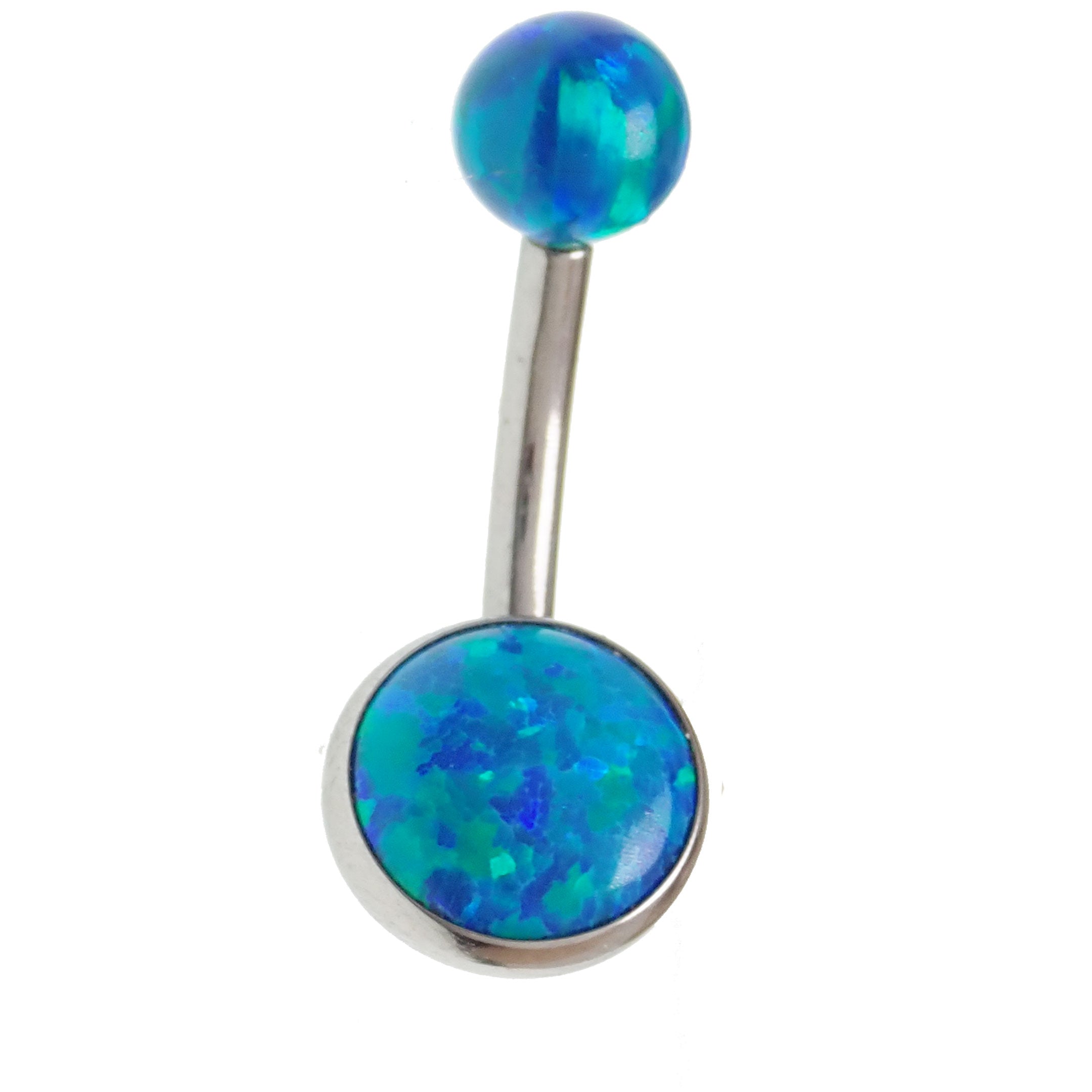Internally Threaded titanium Opal Belly Ring