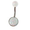 Internally Threaded titanium Opal Belly Ring