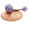 Internally Threaded titanium Opal Belly Ring