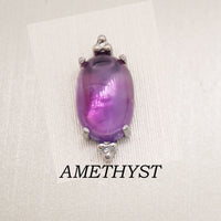 Natural Stone Oval Titanium Flatback/ Labret Piercing 18g, 16g, 14g