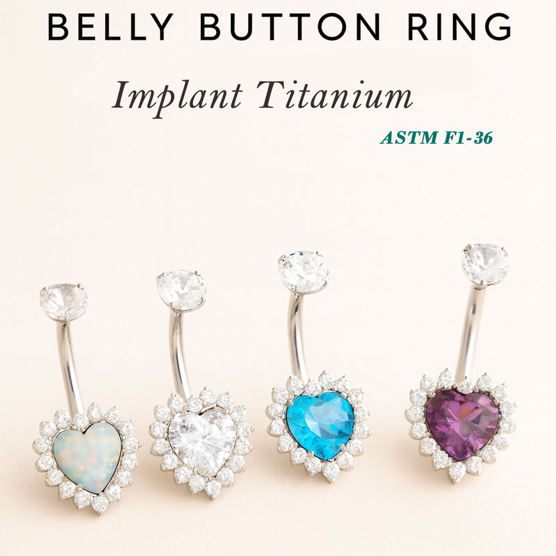 Titanium Heart Belly Ring piercing - Body Clickers Body Jewelry
