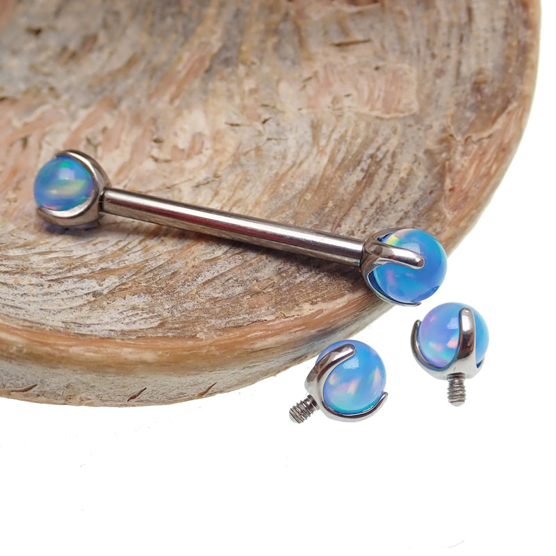 Blue Jelly Opal  Nipple Jewelry