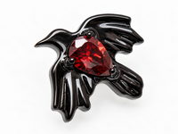 Raven Ruby CZ Implant Titanium flatback piercing