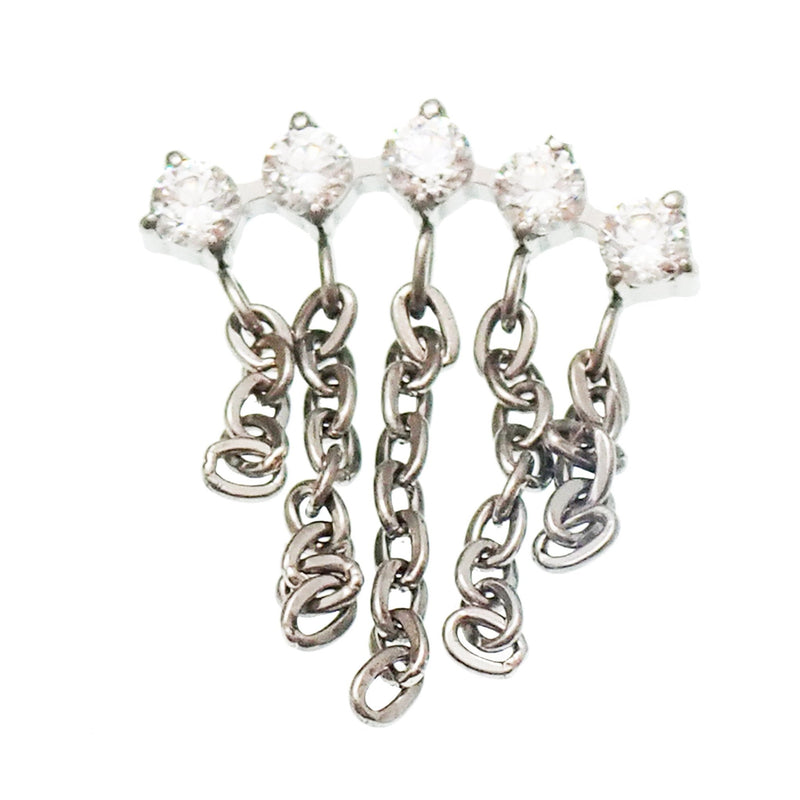 Titanium Drop chain CZ Helix Piercing - Body Clickers Body Jewelry