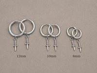 Titanium Hoop Dagger Earrings 20g (pair)