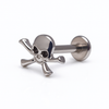 Skull and Crossbones Titanium Flatback Piercing 18g, 16g, 14g