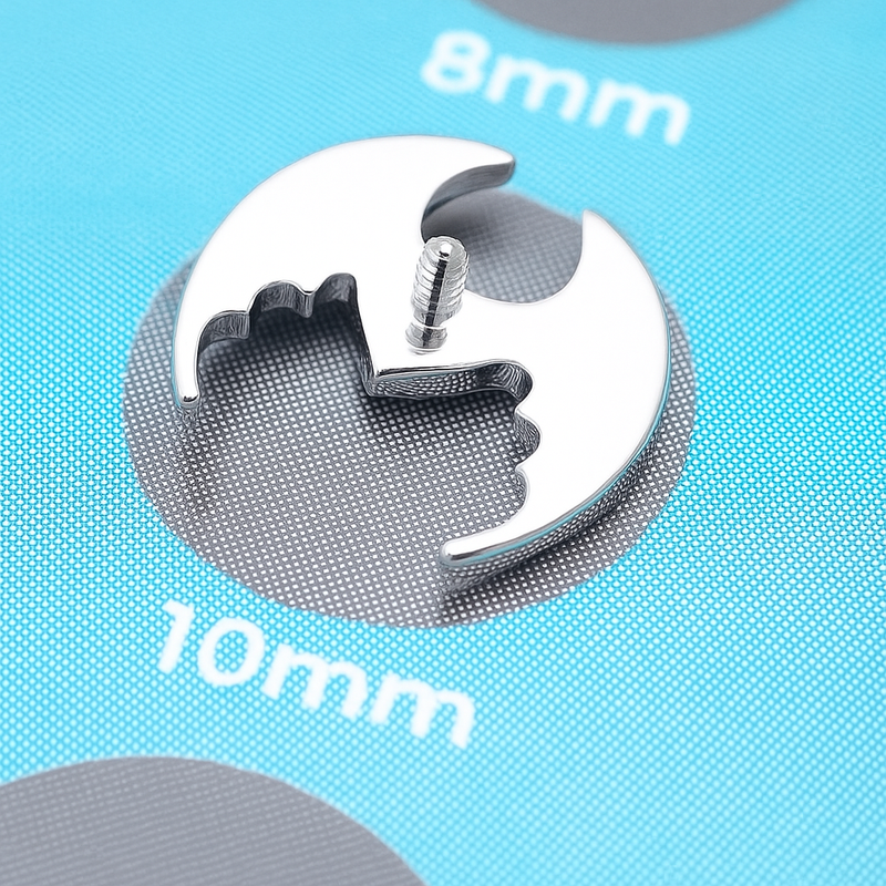 Winged Heart Titanium Flatback Piercing 18g, 16g, 14g