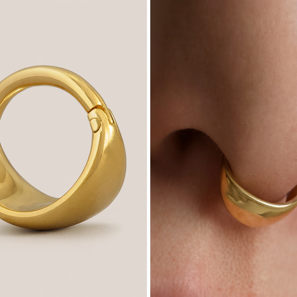 Solid Gold PVD Titanium Clicker 16G 8mm, 10mm