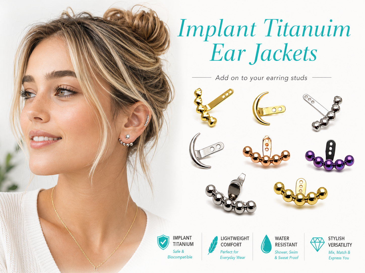 Pair Implant Titanium Earring  Jacket hangers