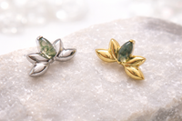 Implant Titanium Moss Agate Flatback Piercing, Internally Threaded 18g, 16g, 14g