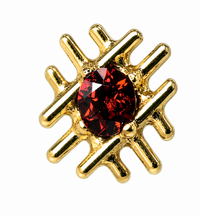 Gold Implant Titanium natural Stone  Flatback Piercing Internally Threaded (18g, 16g, 14g) PVD