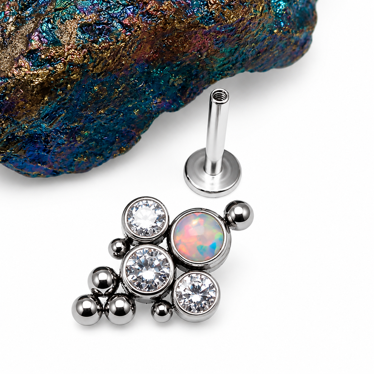 Titanium Large cluster /Flatback Piercing 18g, 16g, 14g