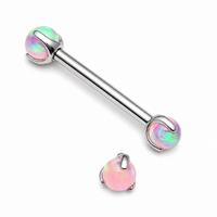 Pink Jelly Opal Implant Titanium Nipple Jewelry