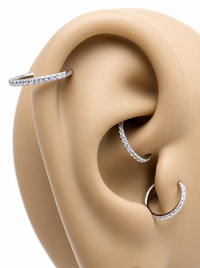 Titanium CZ Clicker Hoop 16g, 18g, 20g
