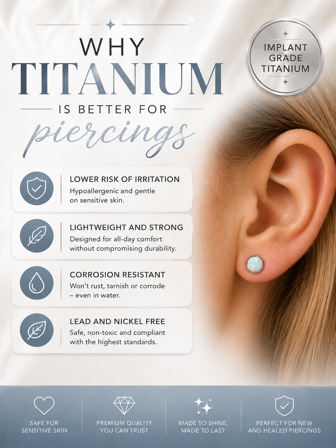 Hidden Helix 18K PVD Gold Helix Titanium Flatback 18g, 16g, 14g