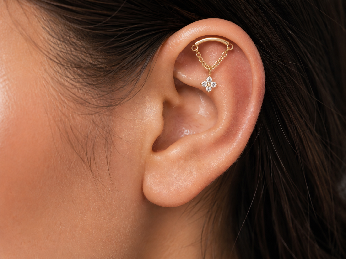 Hidden Helix 18K PVD Gold Helix Titanium Flatback 18g, 16g, 14g