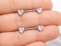14G Nipple Heart Internally Threaded Titanium 14mm (pair)