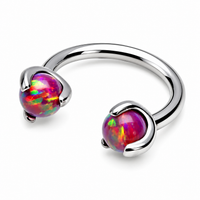 Opal Claw Horseshoe Ring 16g