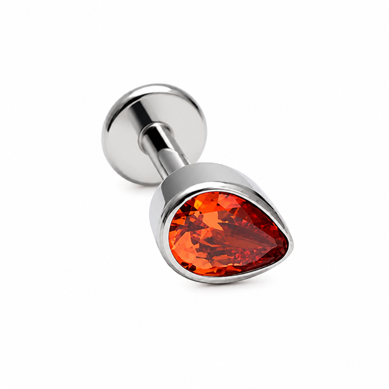 Siam Teardrop Titanium Push Fit Flatback - Helix, tragus, conch, lip