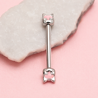 Threadless Cat Titanium Nipple Piercing