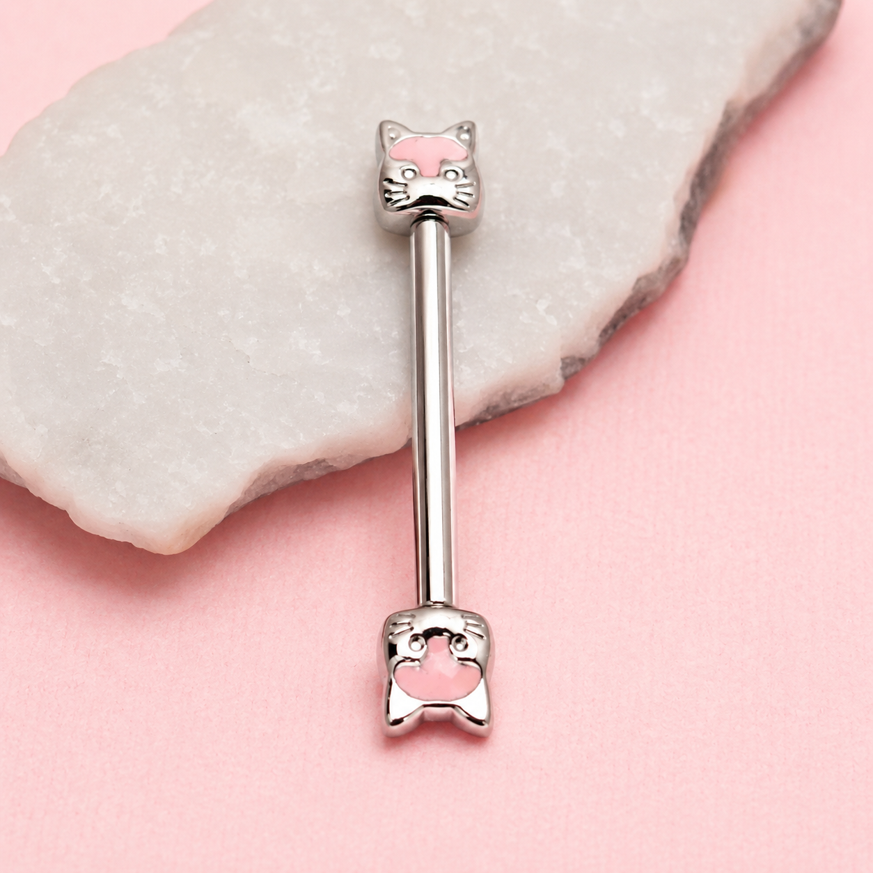 Threadless Cat Titanium Nipple Piercing