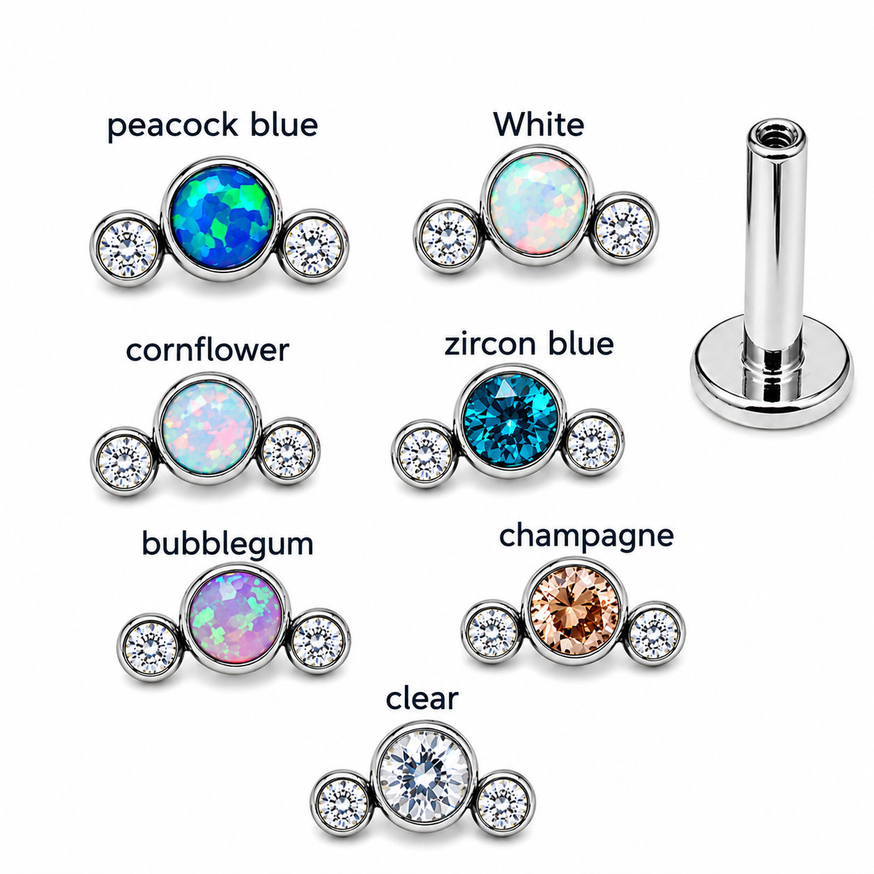 Titanium Cute Flatback Piercing 14g, 16g, 18g