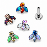 Cute Bug Opal  Titanium Flatback- Internally Threaded