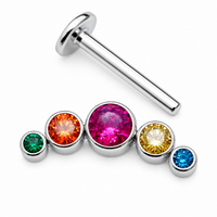 Titanium Multi CZ  Cluster  helix piercing 14g, 16g, 18g